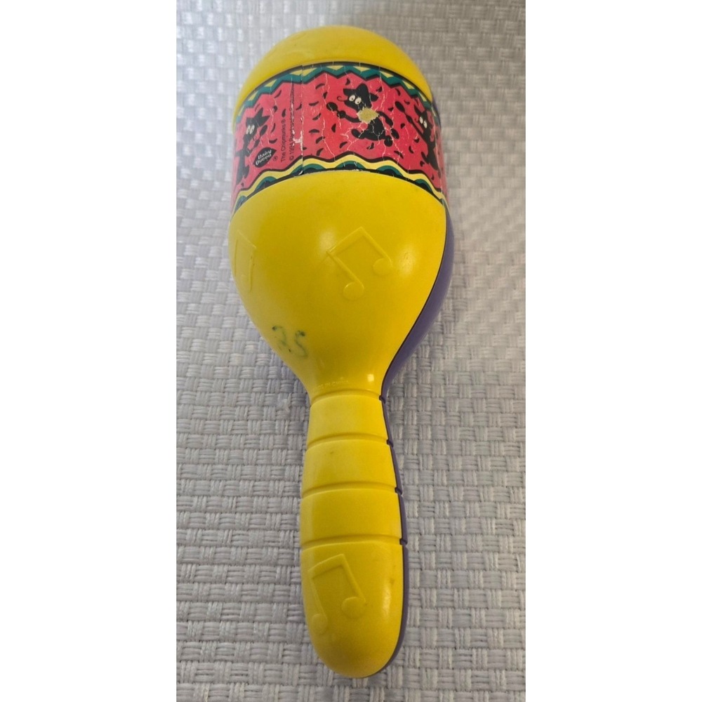 Vintage Alvin & The Chipmunks Dairy Queen Maraca Toy Yellow Purple Plastic 1994